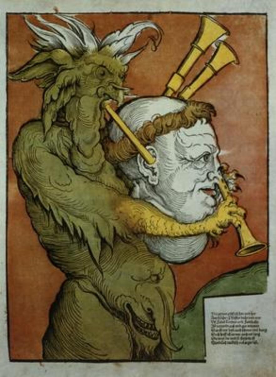 路德扮演魔鬼的风笛(爱德华·舍恩1535年)