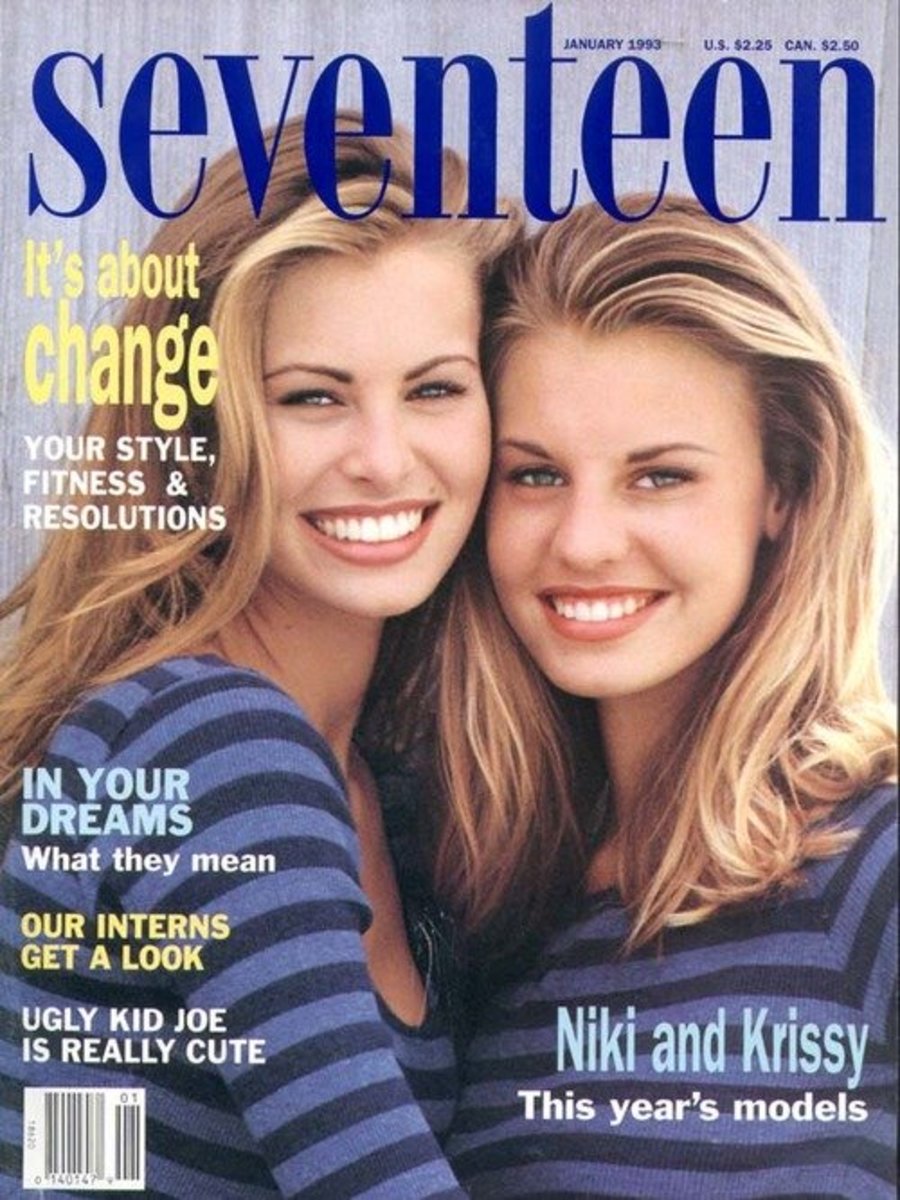Magazine cover featuring Niki and Krissy Taylor.