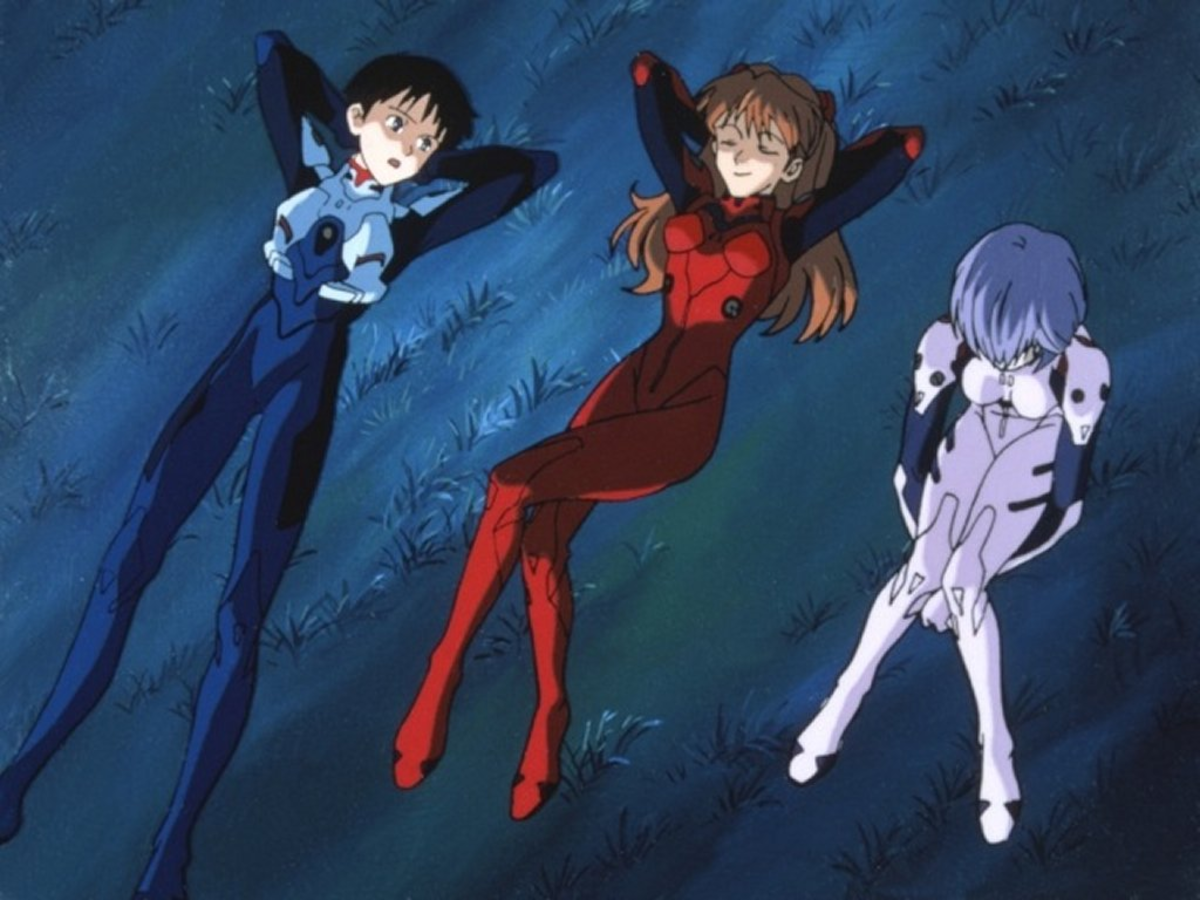 Shinji, Asuka and Rei.
