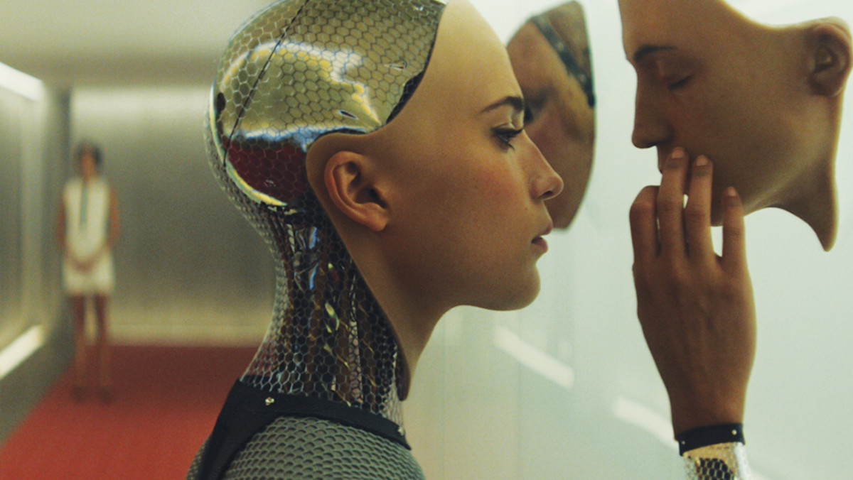 'Ex Machina' explores questions of artificial intelligence and sentience, including whether or not humans have the right to control robots.