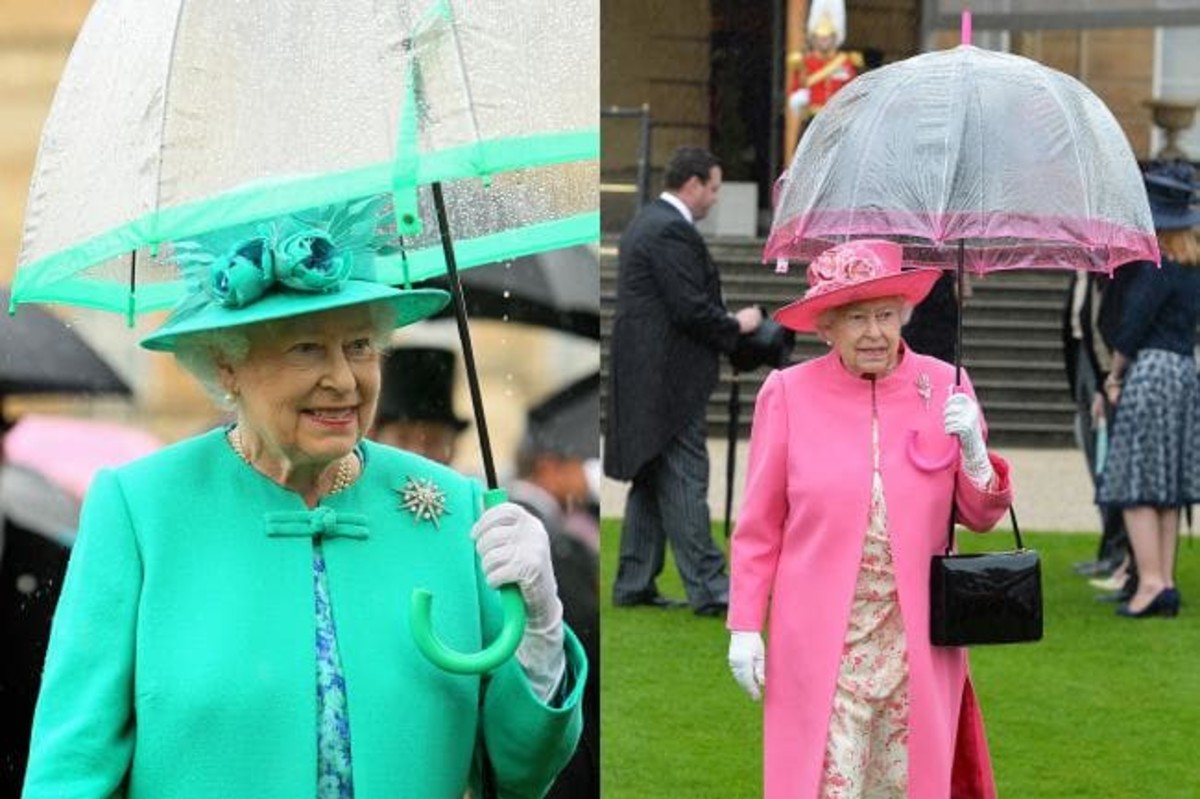 When appearing in public, the Queen's umbrellas always matched her outfit.
