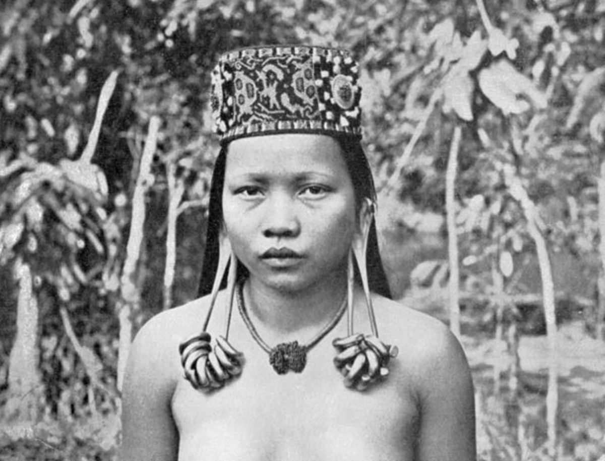 A Sarawak Girl With Stretched Earlobes