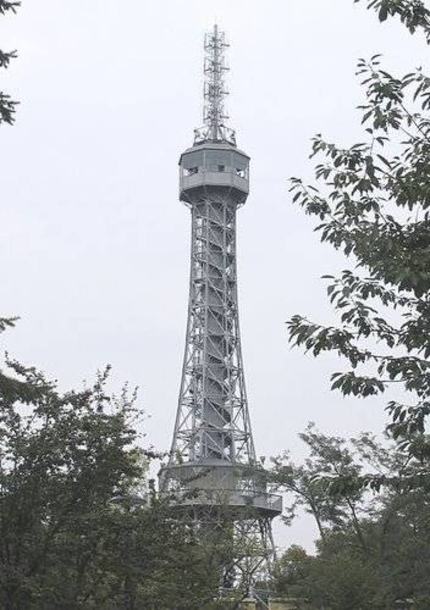 Observation Tower on Petrin Hill that was made to resemble Paris' Eiffel Tower
