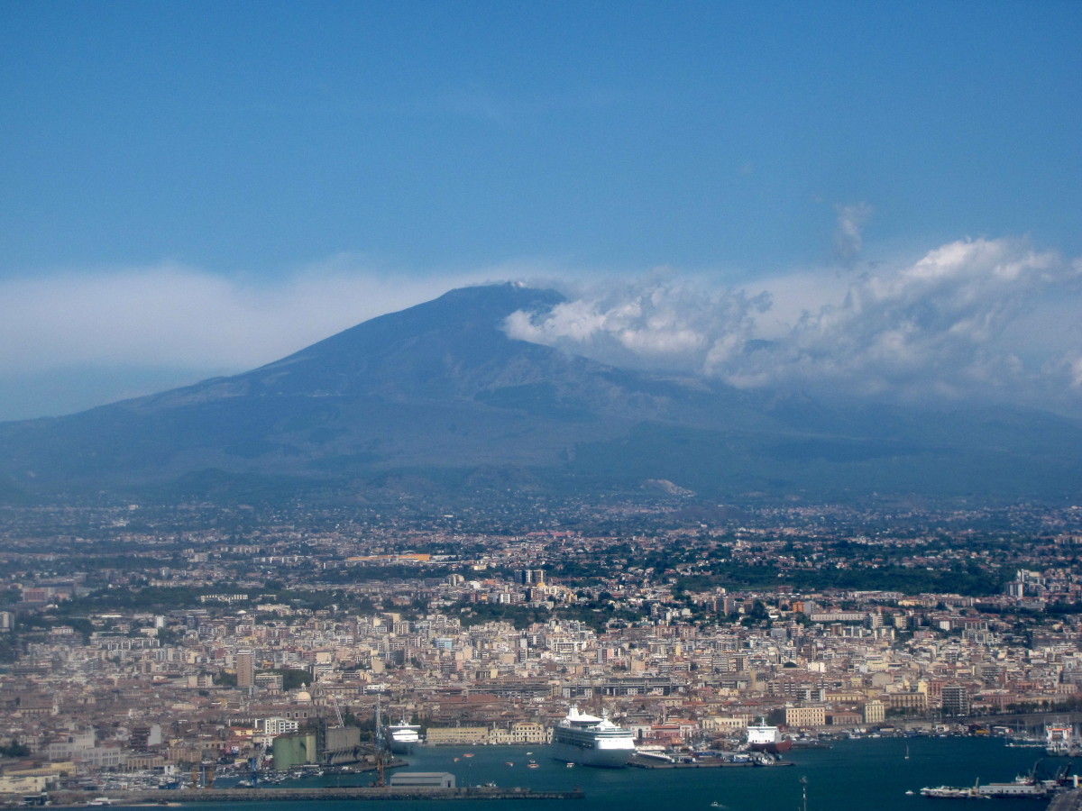 Mount Etna looms over Catania
