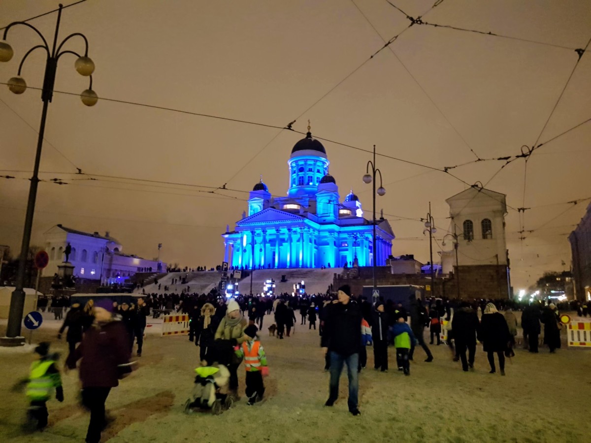 White Cathedral During the Lux Light Festival
