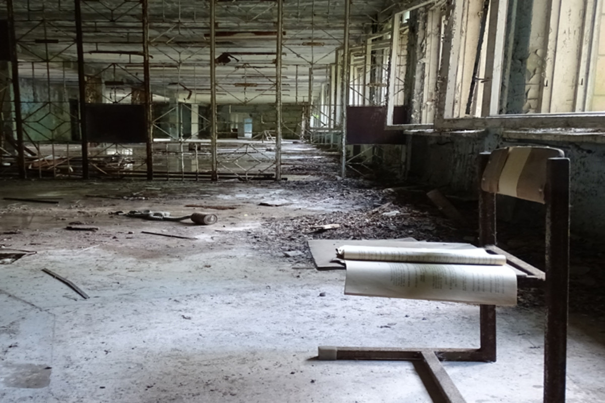 在普里皮亚季的一个废弃的校舍