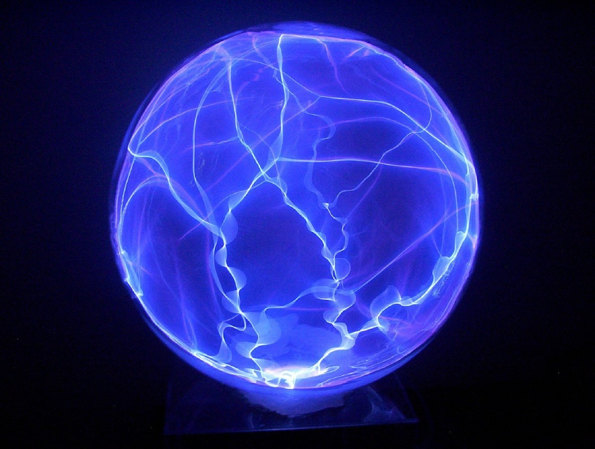 当你想象你的圆变成一个球体时，你可以想象它看起来像这个等离子球。