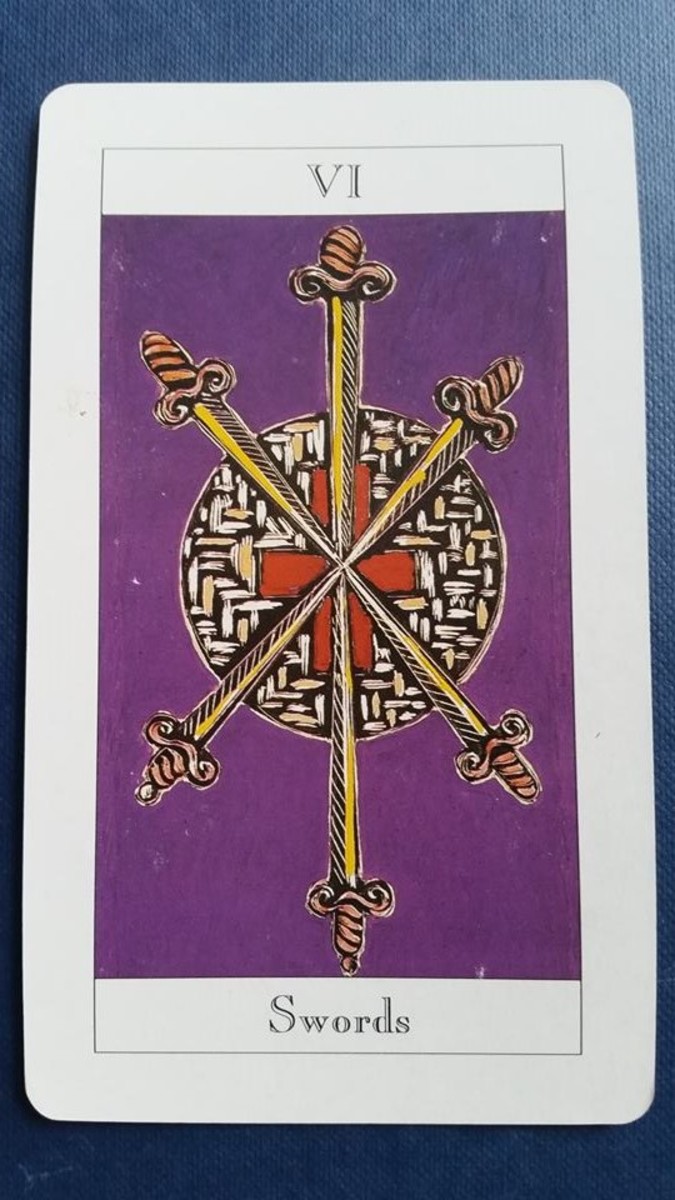 The Six of Swords from my Tarot deck