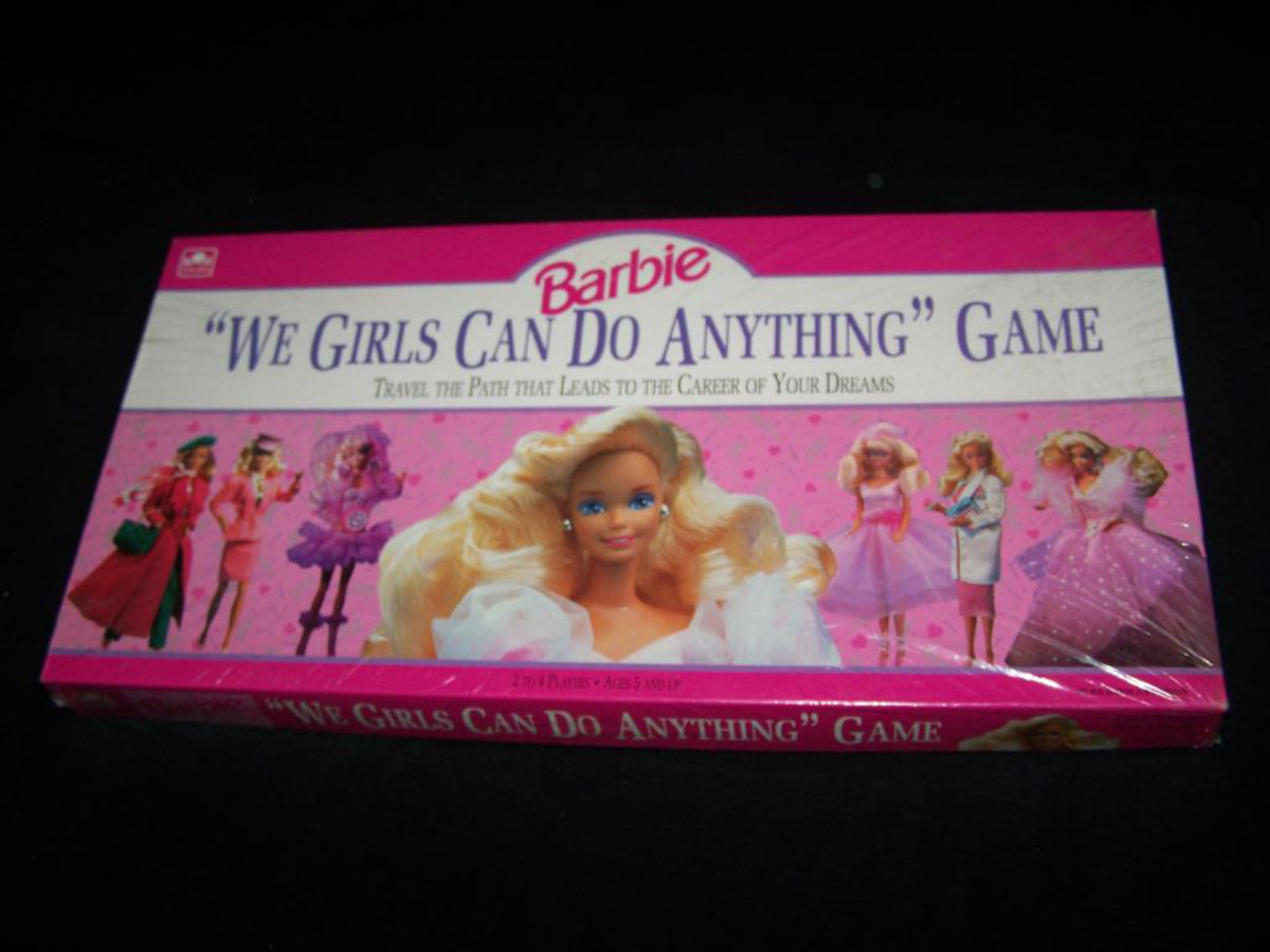 Barbie "We Girls Can Do Anything" pink game.