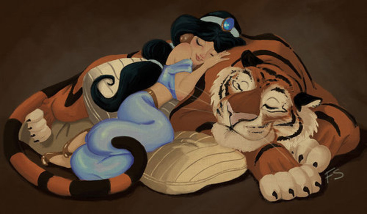 Although, Jasmine's life doesn't seem so terrible when you realize that she has her very own tiger.