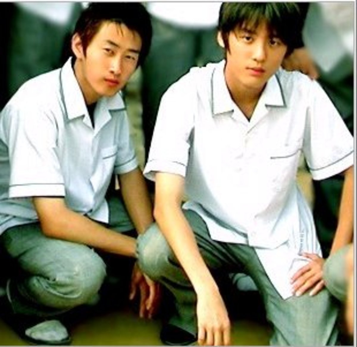 Eunhyuk and Junsu during their middle school days.