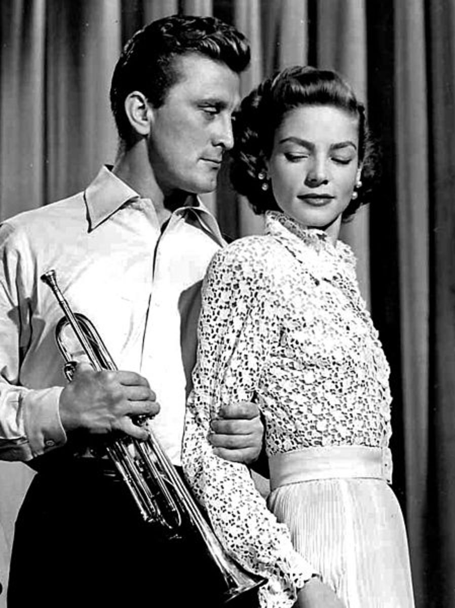 Kirk Douglas and Lauren Bacall in 1950's "Young Man With a Horn."