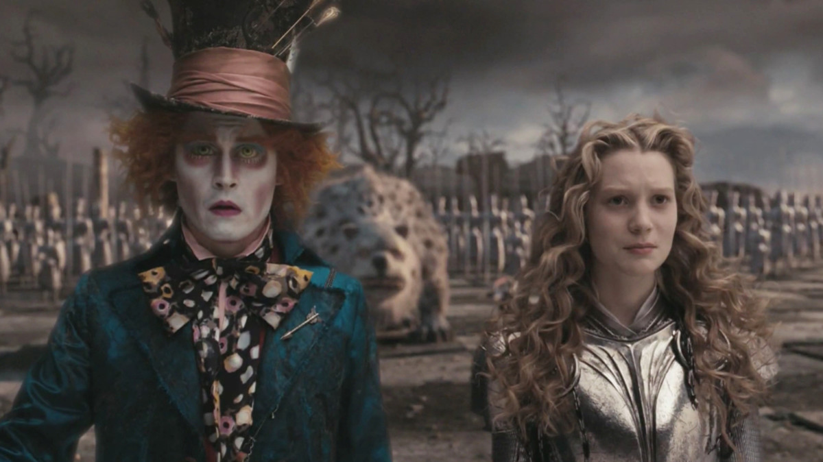 Johnny Depp and Mia Wasikowska star in "Alice in Wonderland."