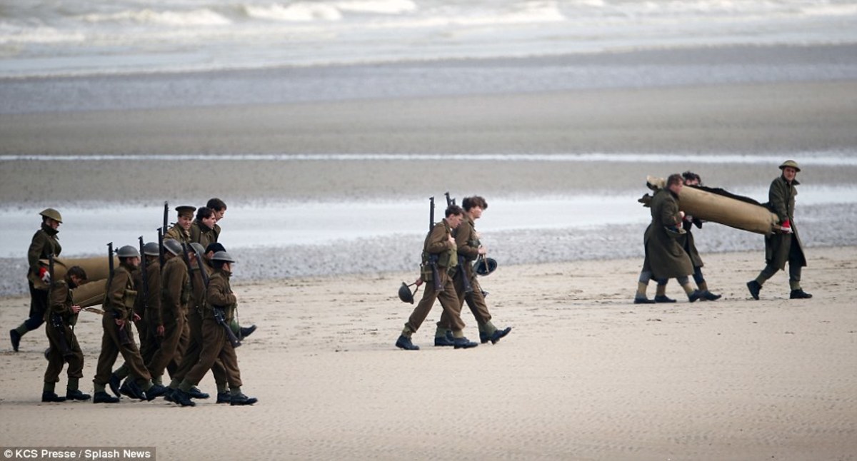 A beach scene from "Dunkirk."