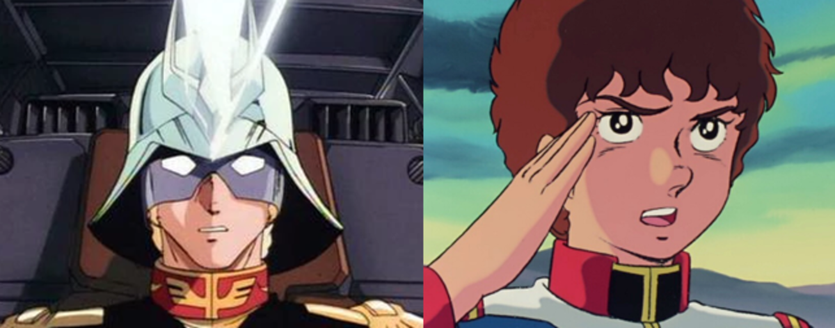 Char Aznable (left) and Amuro Ray (right).