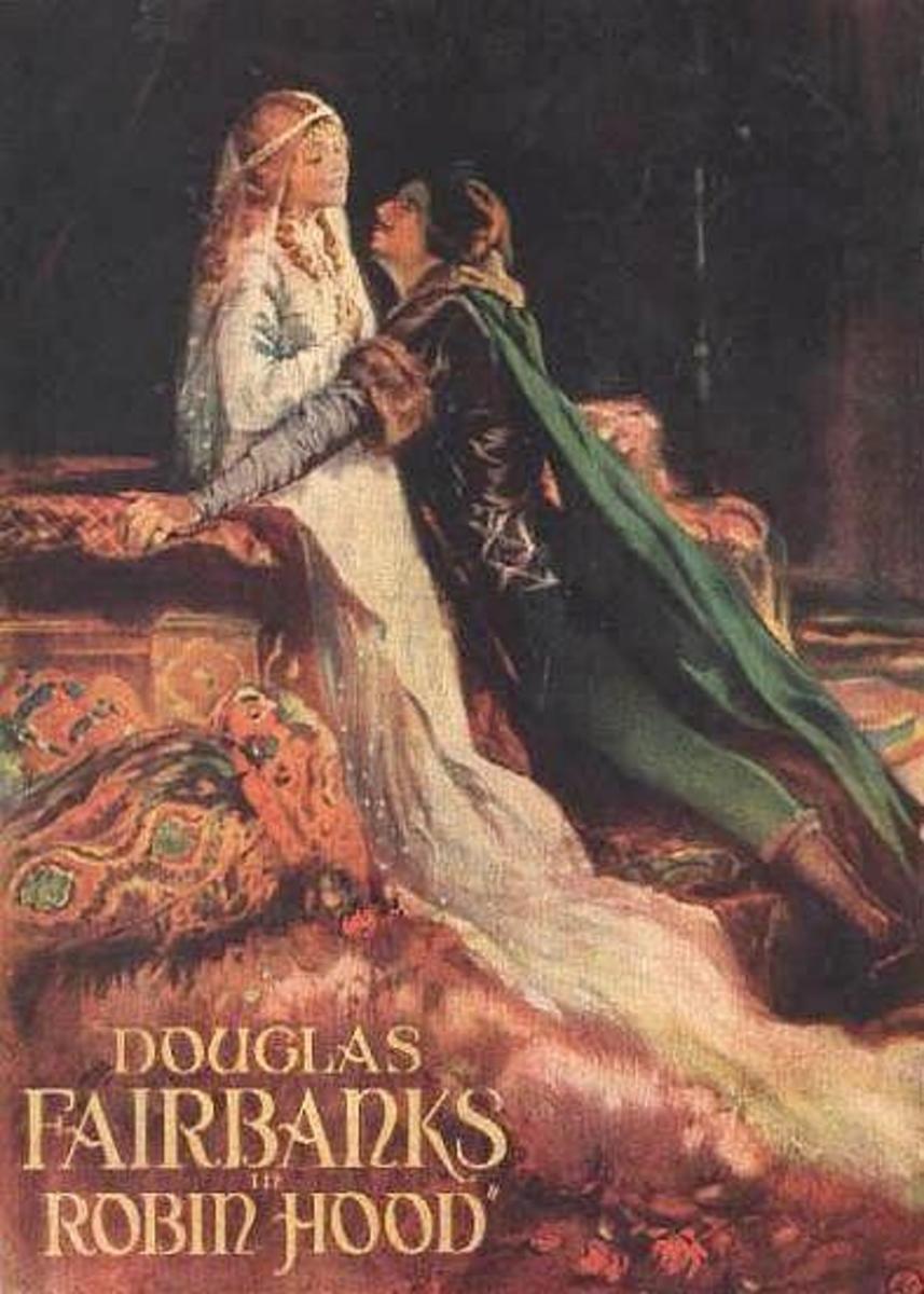 Movie poster for the 1922 United Artists Robin Hood film, starring Douglas Fairbanks and Enid Bennett as Maid Marian.