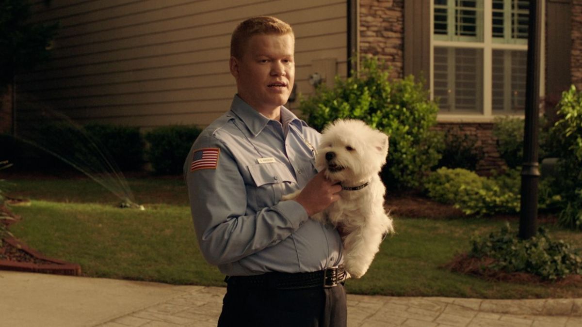 Jesse Plemons playing the wonderfully creepy Officer Gary (Plemons also practically convinced me he was a heavily made-up Matt Damon in Black Mirror S4, E1)