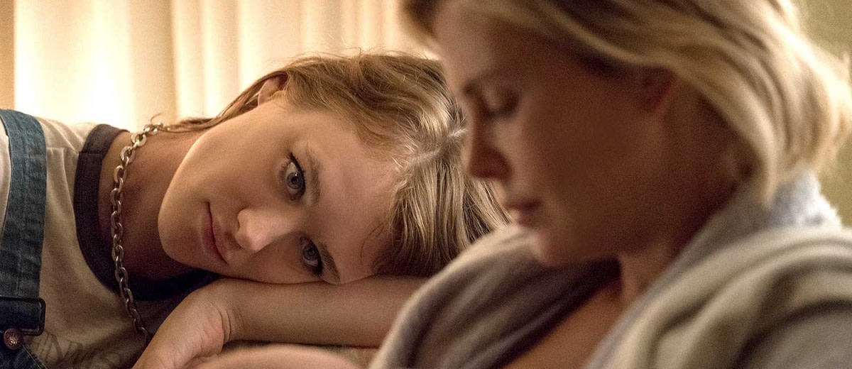 Mackenzie Davis and Charlize Theron as Tully and Marlo in, "Tully."