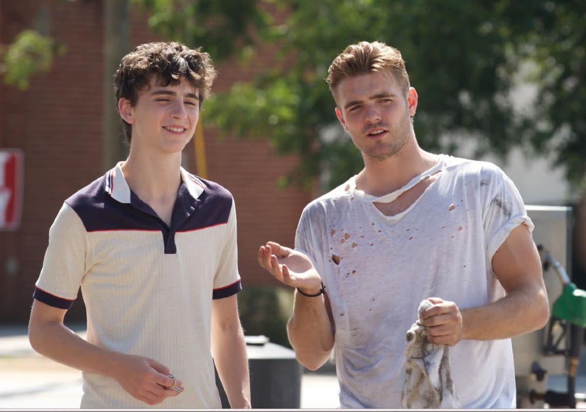 Timothée Chalamet and Alex Roe as Daniel Middleton and Hunter Strawberry in, "Hot Summer Nights."