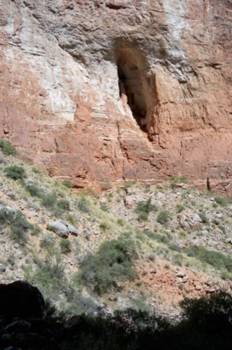 A large cave in the Redwall. The photo doesn't accurately depict its size--maybe 75 feet high at the opening.