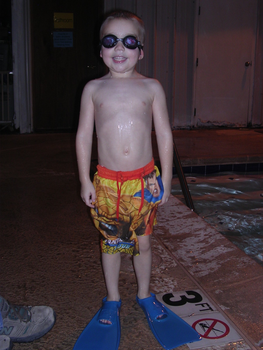 Child ready to swim