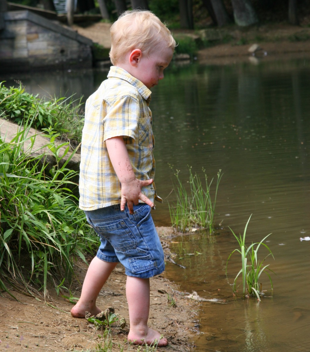 Wading along ponds and other waterways is a muddy business. Water shoes will help protect sensitive small feet from sharp stones and shells.