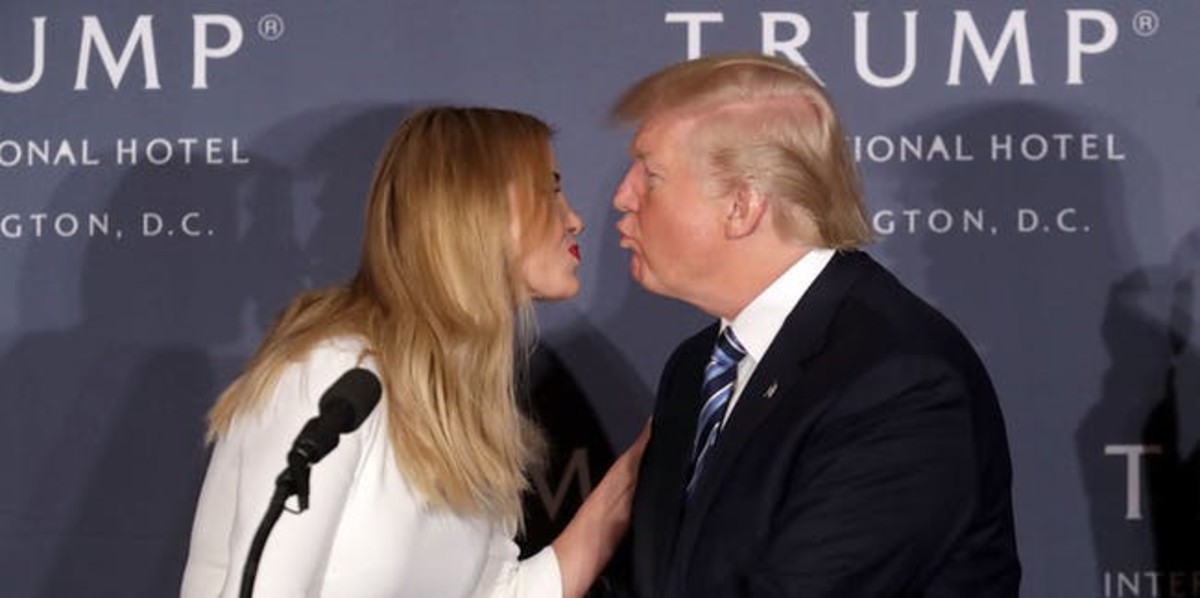 Trump and Ivanka kissing