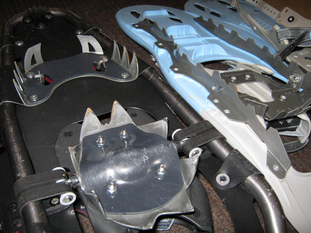 Snowshoe crampons make walking on ice and climbing very easier. Left, Tubbs Mountaineers / Right, Tubbs, TRK Snowshoe crampons make walking on ice and climbing very easier. Left, Tubbs Mountaineers / Right, Tubbs, TRK