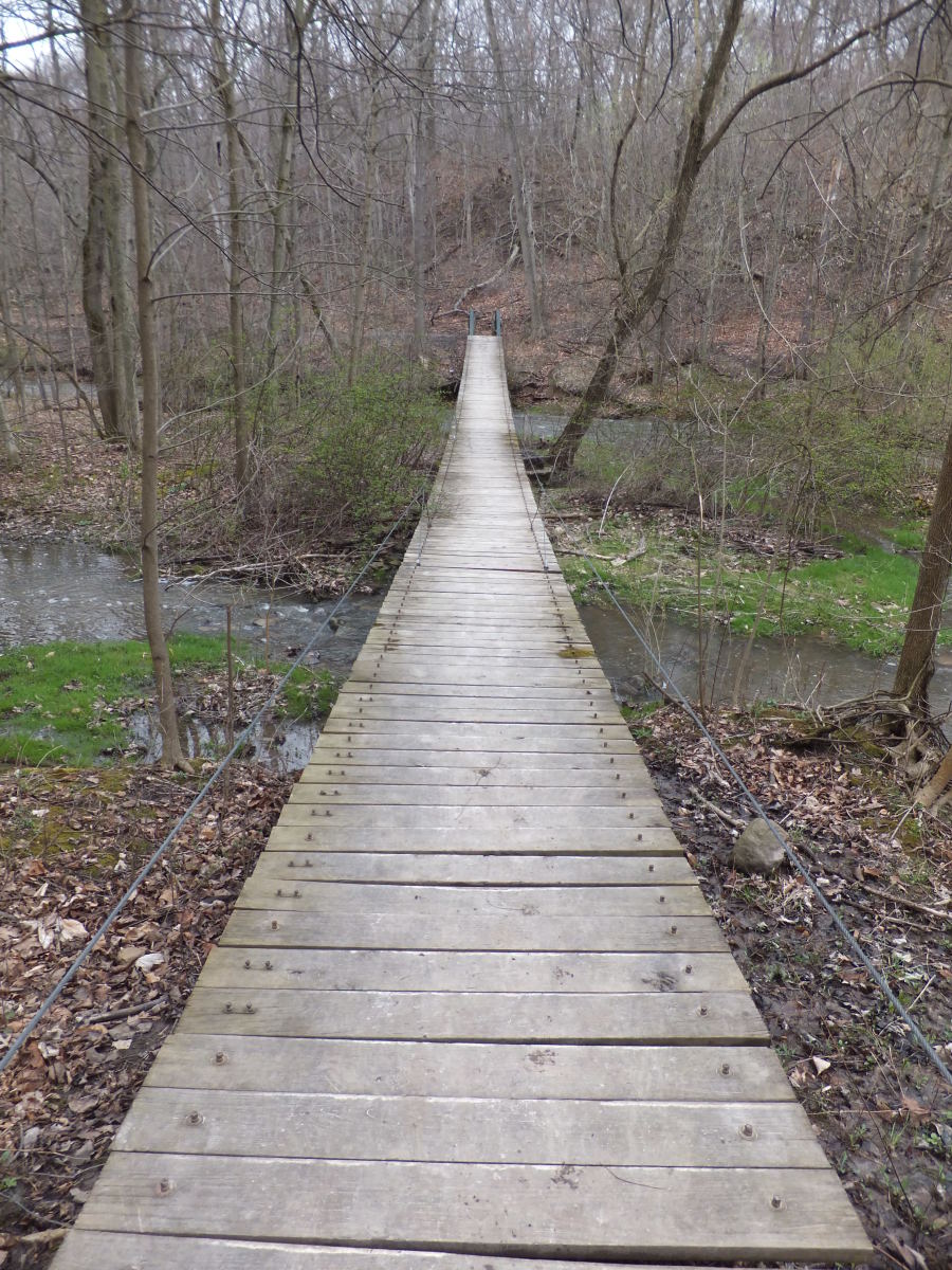 This picture has nothing to do with discounts on boots, but I thought it was cool anyway.  This is the swinging bridge over Royalton Ravine - a great place for hiking.     