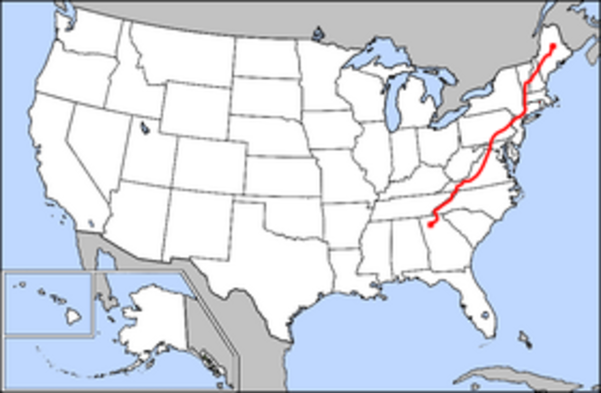 The Appalachian Trail winds through 14 states.  