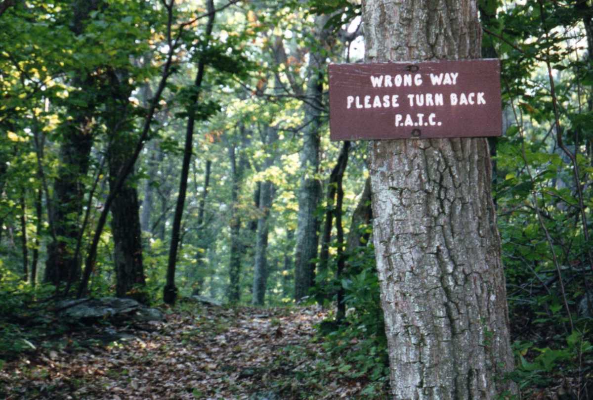 Don't worry about going the wrong way on the Appalachian Trail - it is pretty well marked.  