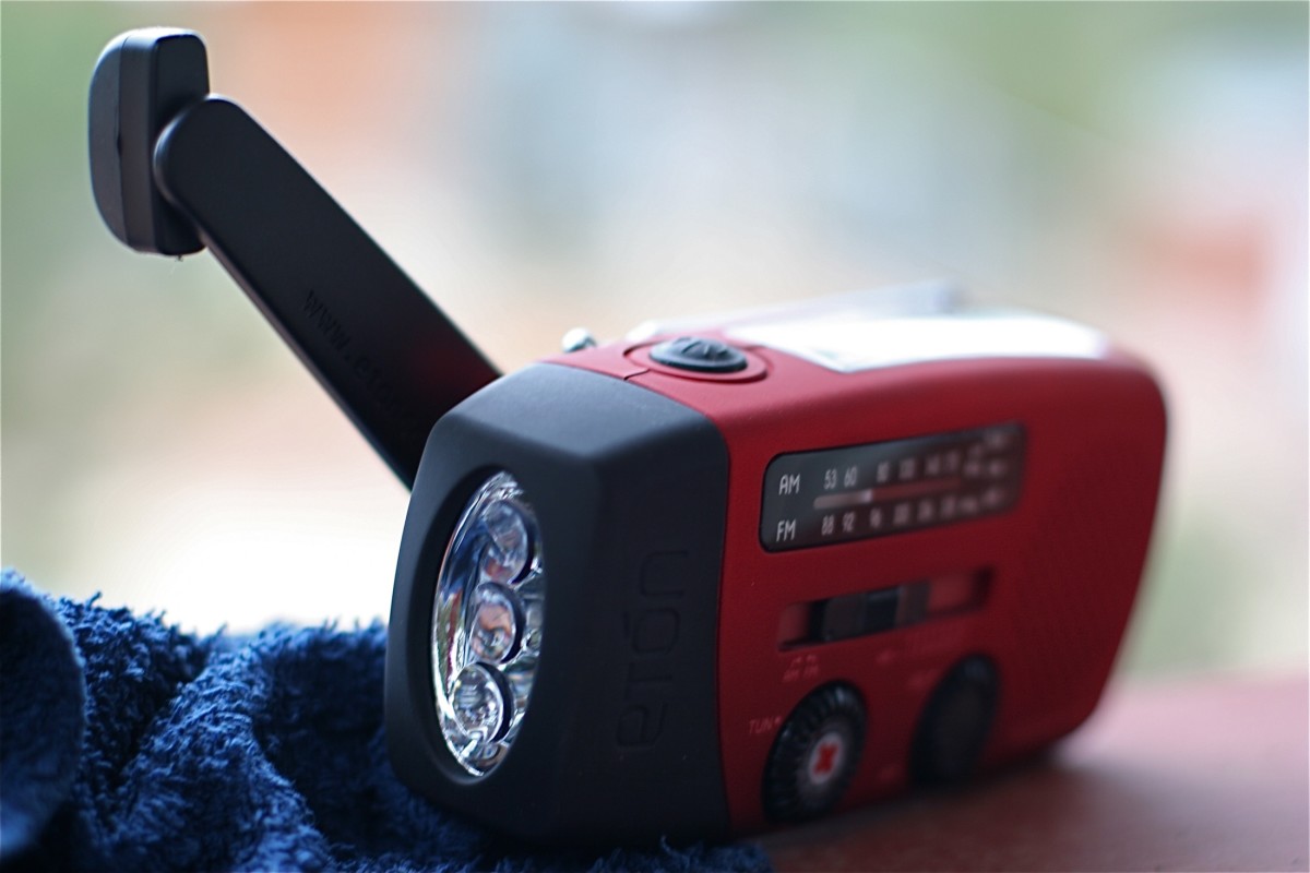 Some hand-crank radios include a flashlight and other features.