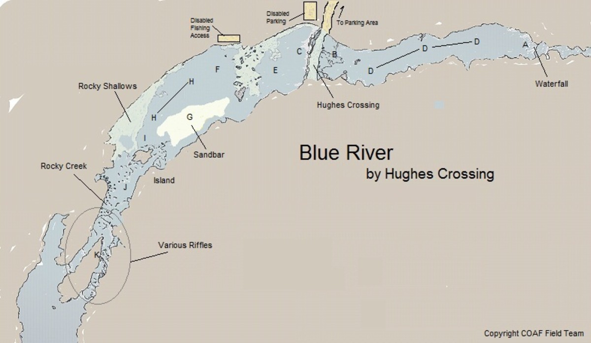 Blue River Fishing Map Where To Fish For Rainbow Trout At Hughes Crossing On The Blue River -  Skyaboveus