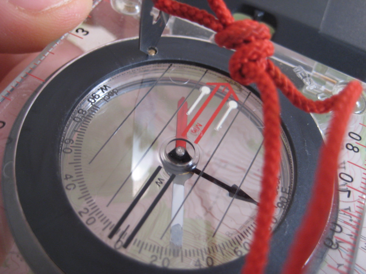 Adjusting the declination on a Silva Ranger compass.  