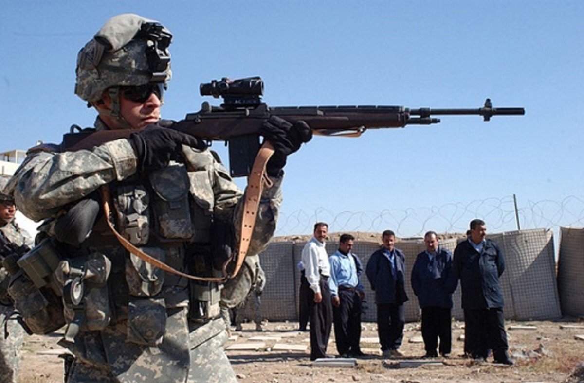 U.S. soldier with M-14 Battle Rifle
