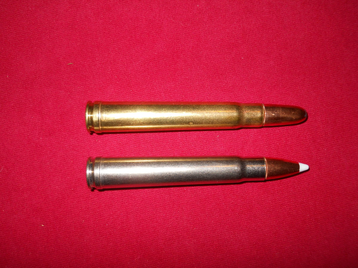 Old School vs. Premium .375 H&H: Remington Core-Lokt (top), Nosler Accubond (lower)