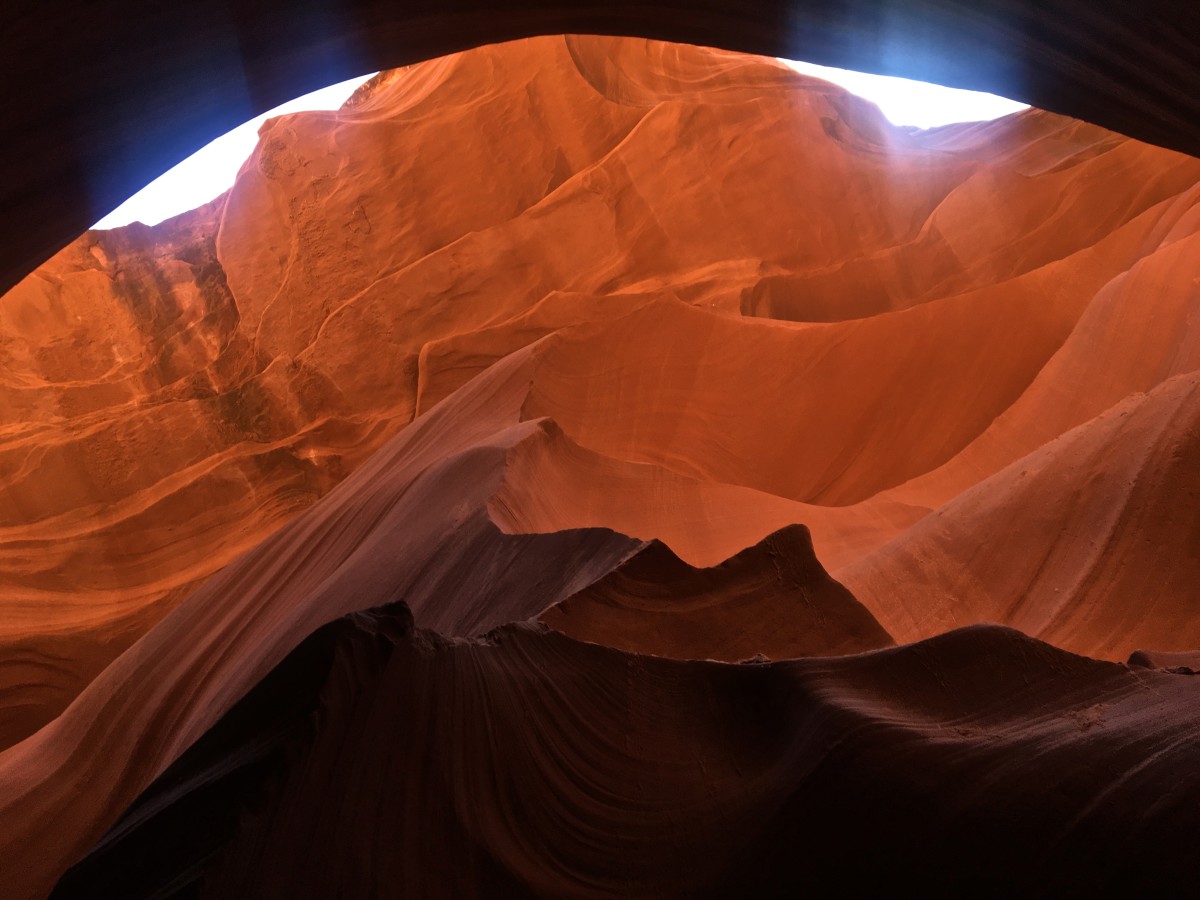 "Rocky Mountain Sunset," a famous view in Antelope Canyon