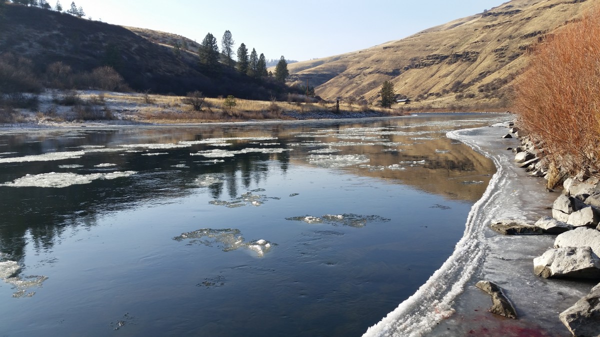 A frigid and slushy (but beautiful) day on the Ronde. If you know where to go, even icy days like this can produce fish. The day this photo was taken, a buddy and I hooked 9 steelhead between us!