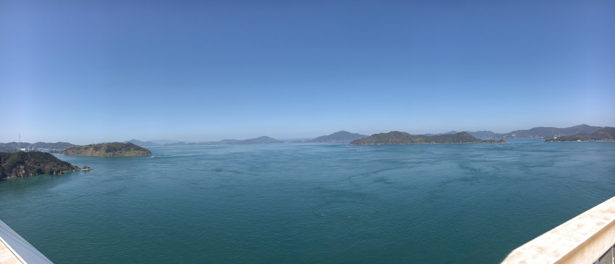 The view from the final bridge, just before Imabari. The wind can be very strong, and the bridge is very long, making it a challenge to tackle at the end of a long day.