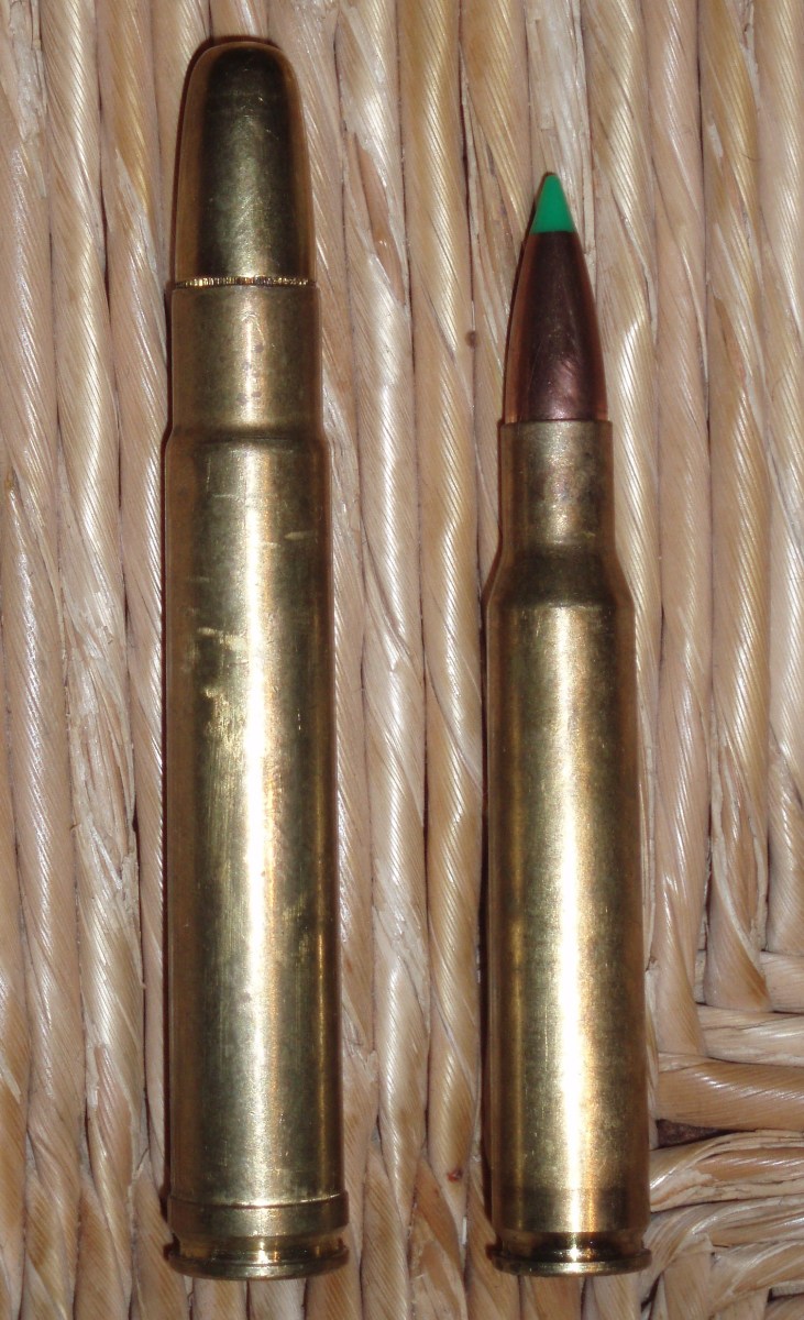 .416 Remington Magnum (left) next to another "Basic Five" member, the .30-06.