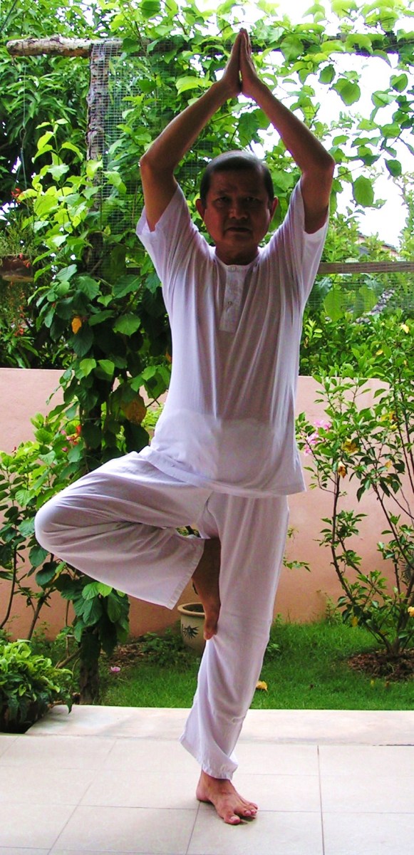 Me doing "the tree" yoga pose.