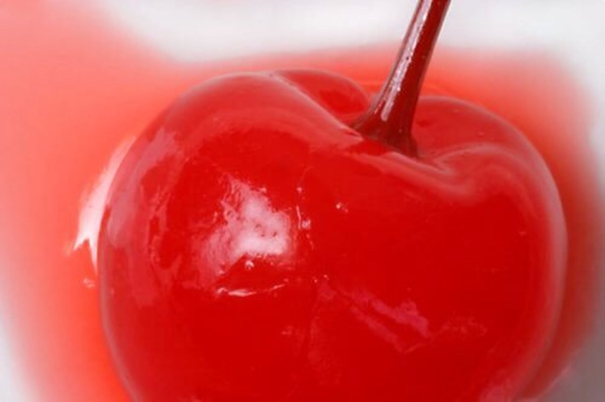 Maraschino cherries are often preserved with sodium benzoate.
