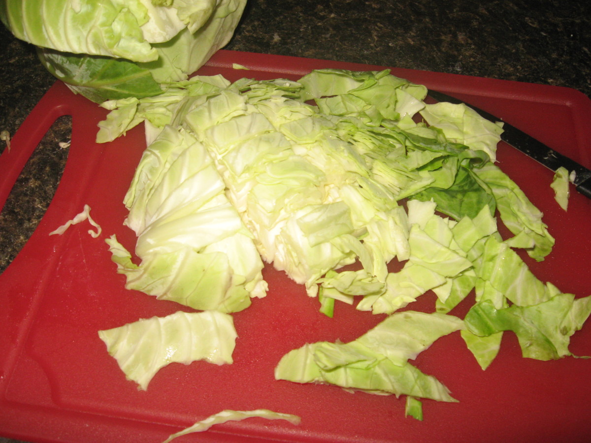 Slice cabbage.