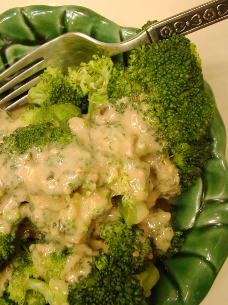 This steamed broccoli is served with a delicious tahini sauce. Vegetables like broccoli will help keep your body pH in balance and your digestive system from backing up.