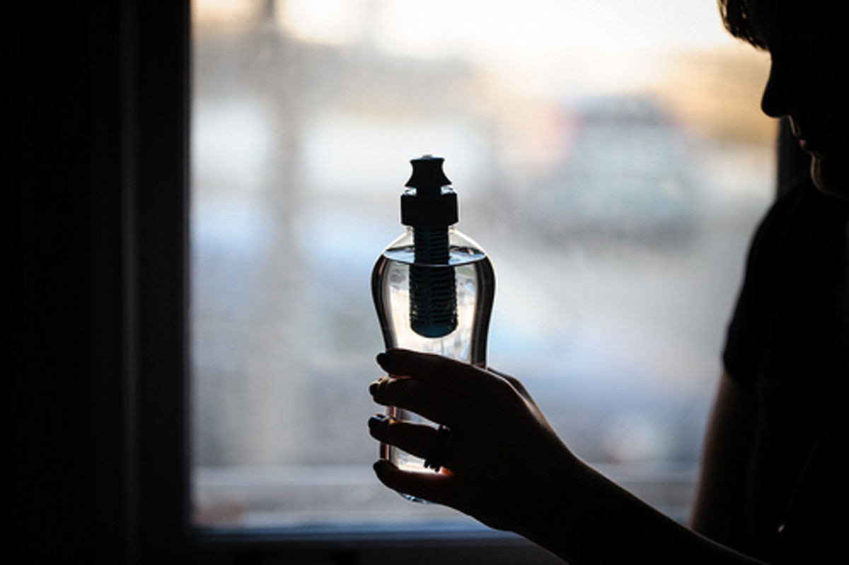 The Bobble bottle both purifies water and serves as a water bottle.