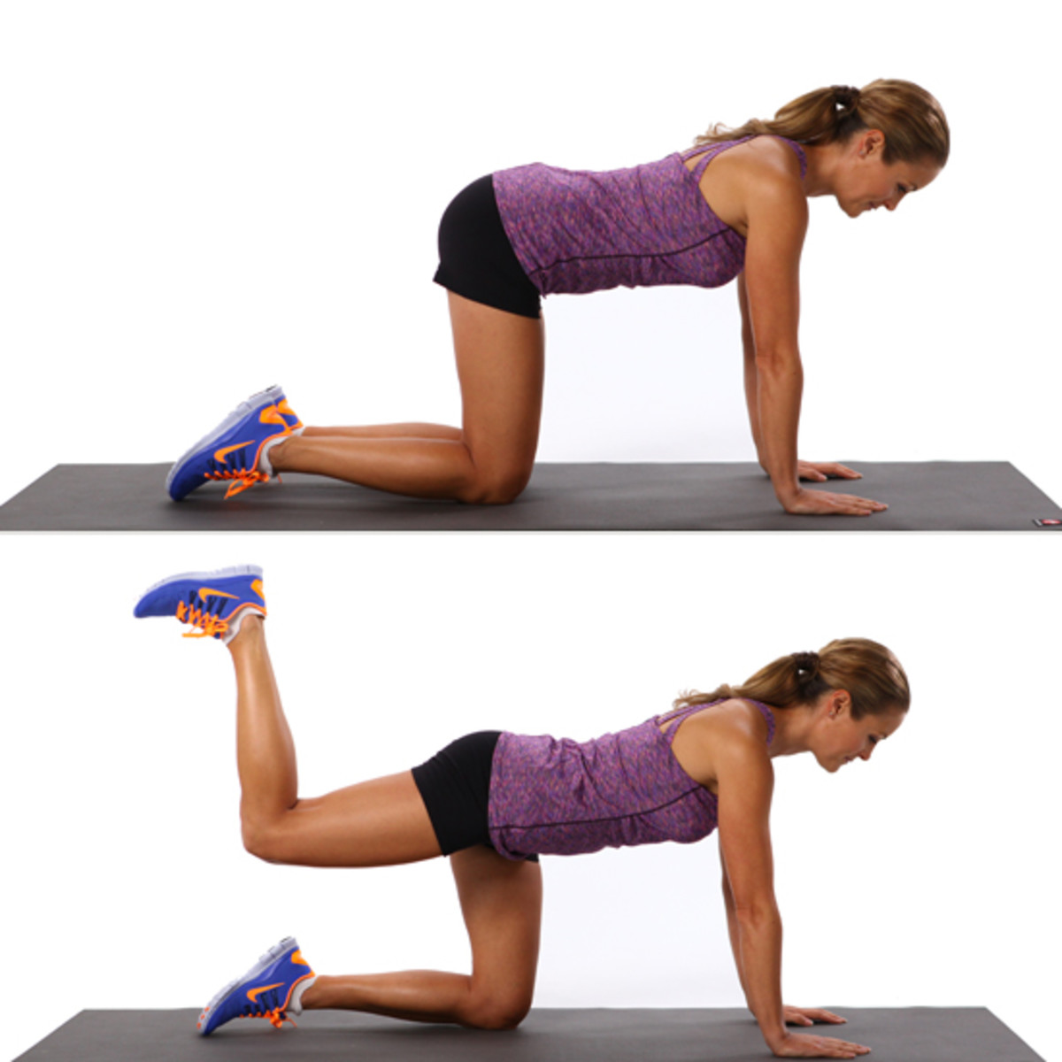 Donkey kicks are one of the most popular glute exercises. 