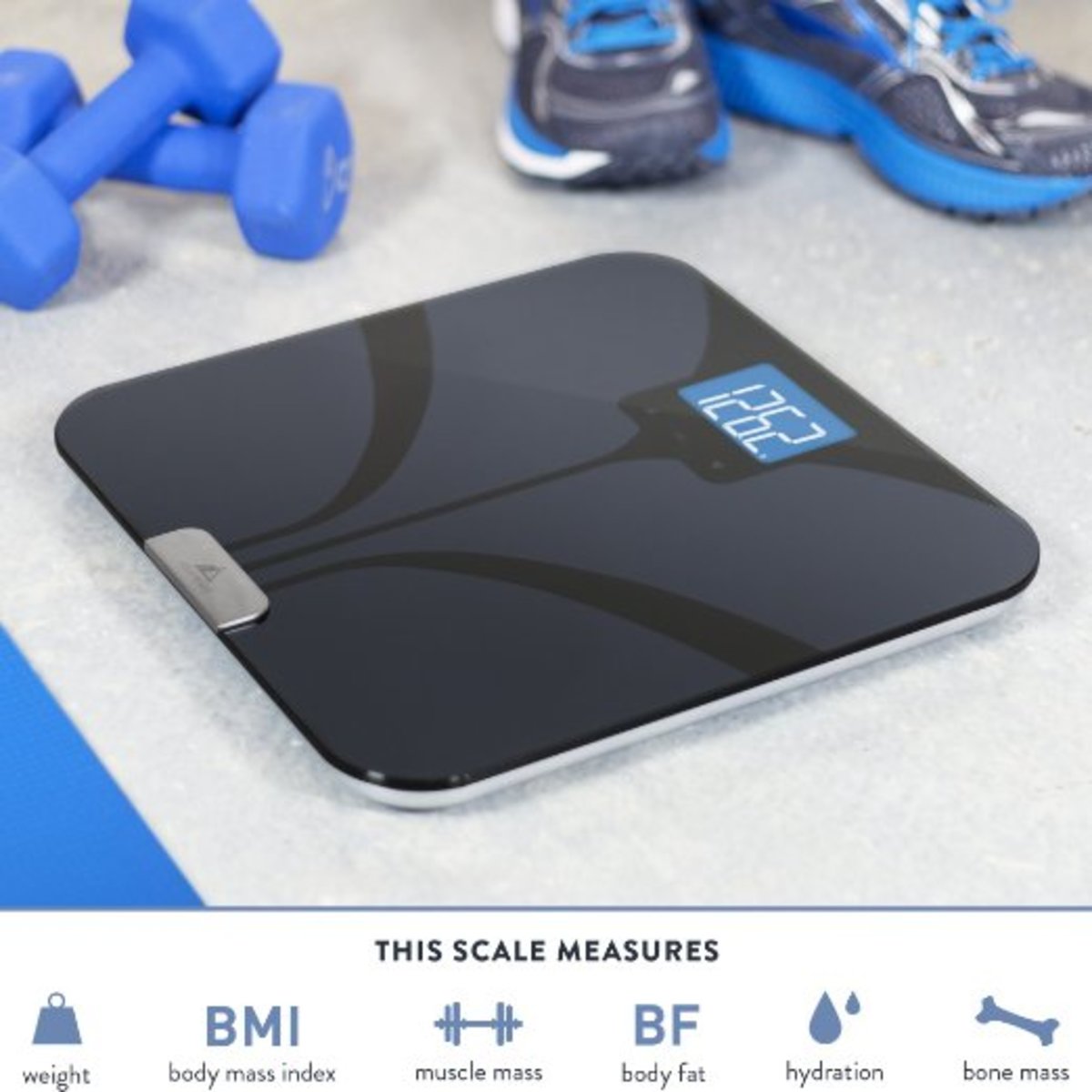 Weight Gurus Bluetooth Smart Scale, Measures Weight and 5 Key Metrics: BMI,  Body Fat, Muscle Mass, Water Weight, and Bone Mass, Designed in St. Louis