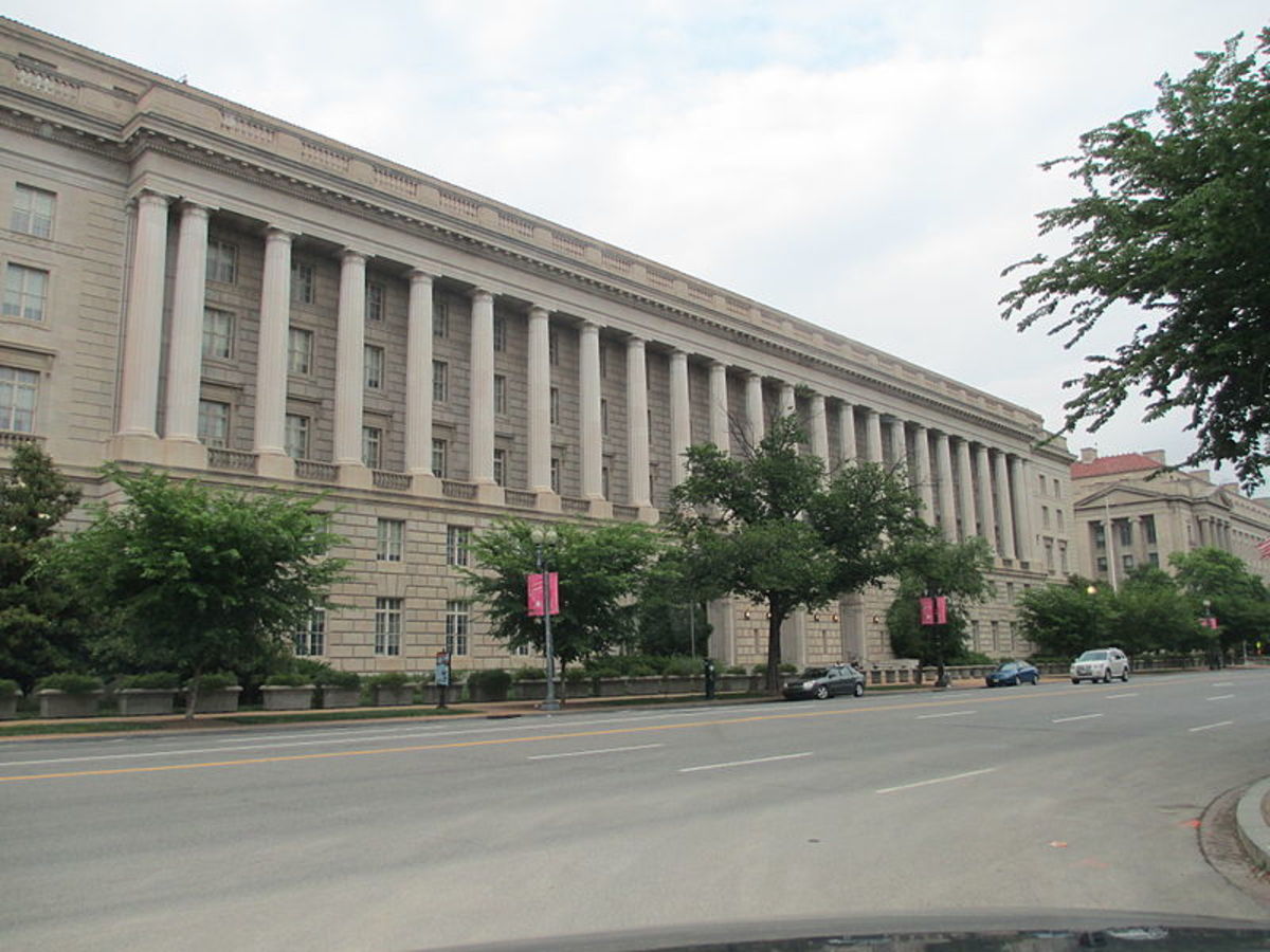 IRS building in Washington D.C. The people against tax rises for the rich argue that government departments already waste much of the tax revenue raised. Increasing taxes would just create more waste and make investment less appealing.