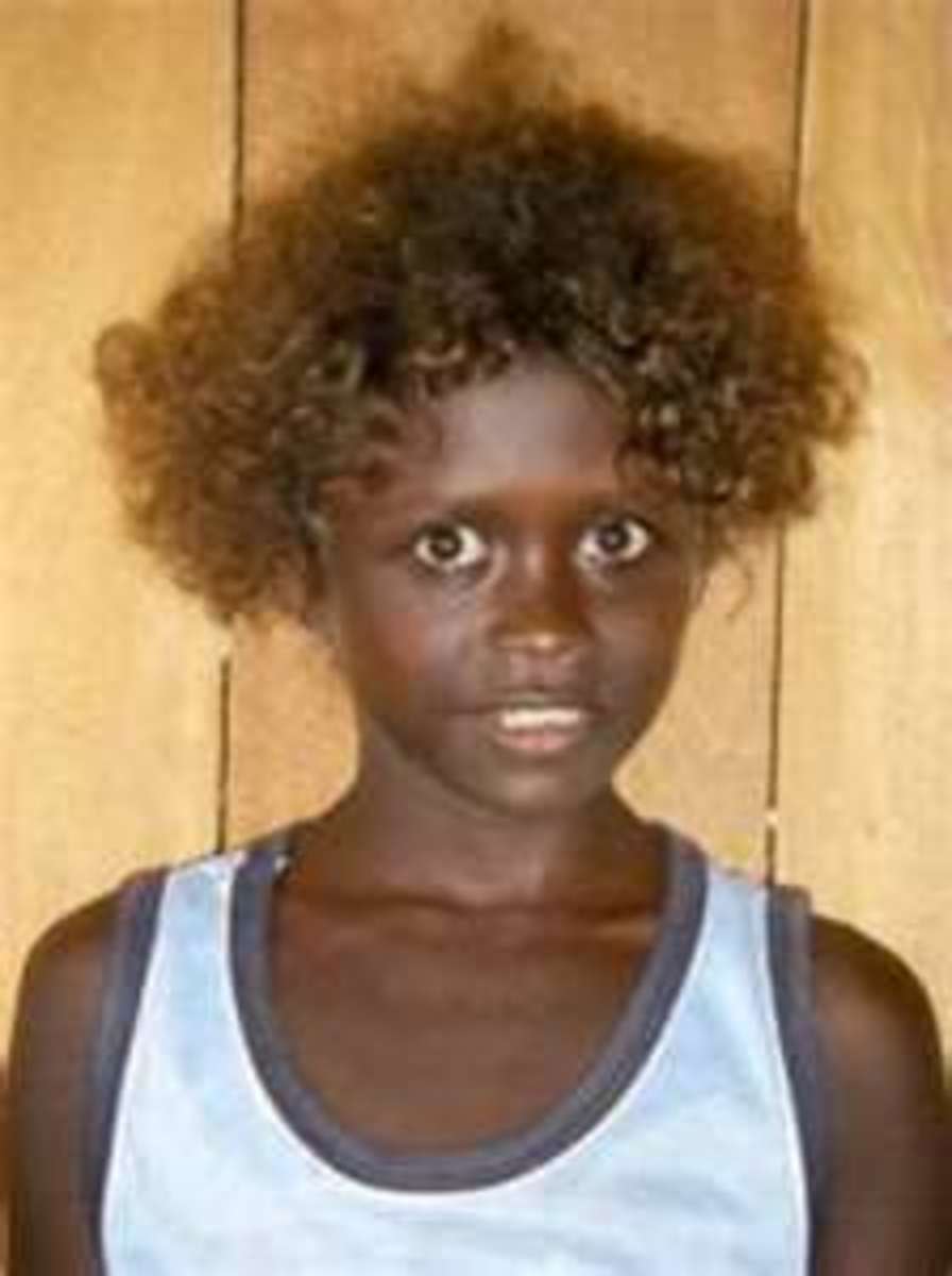Melanesian Girl with red hair