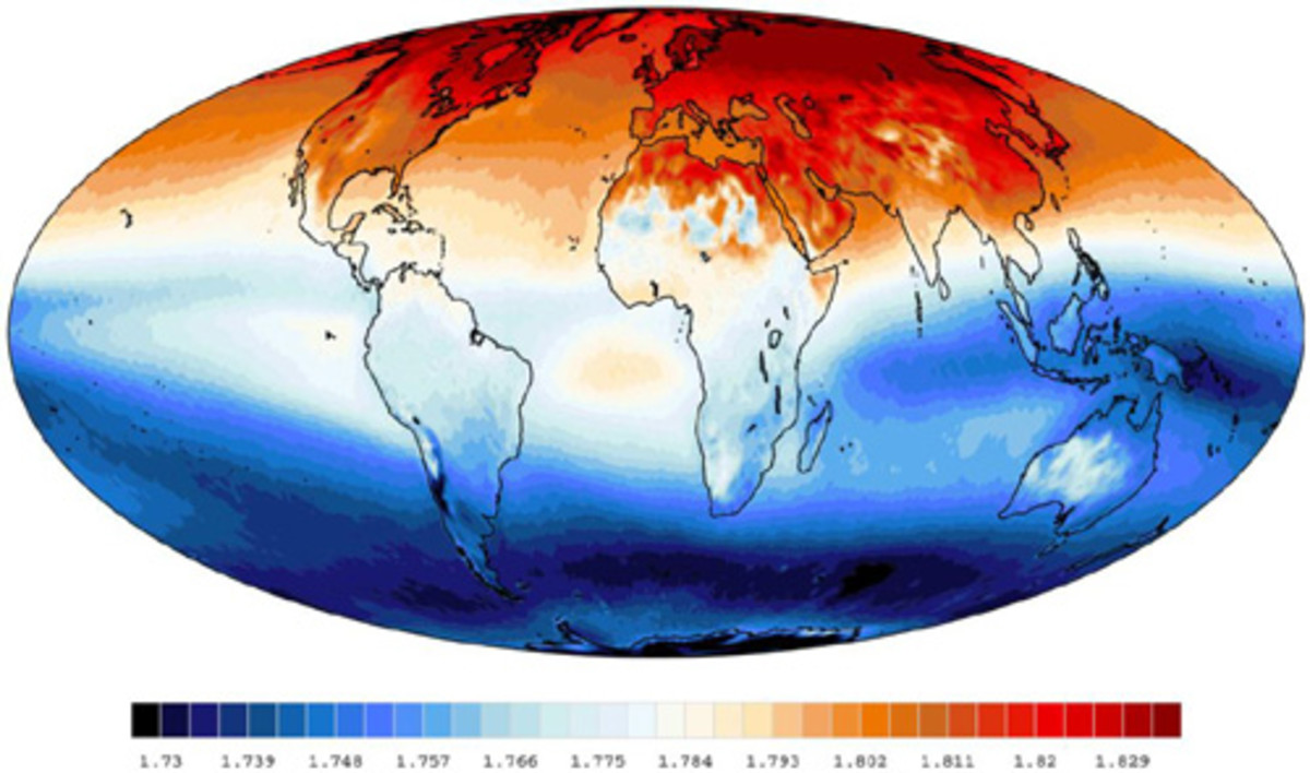 Methane concentration on the planet